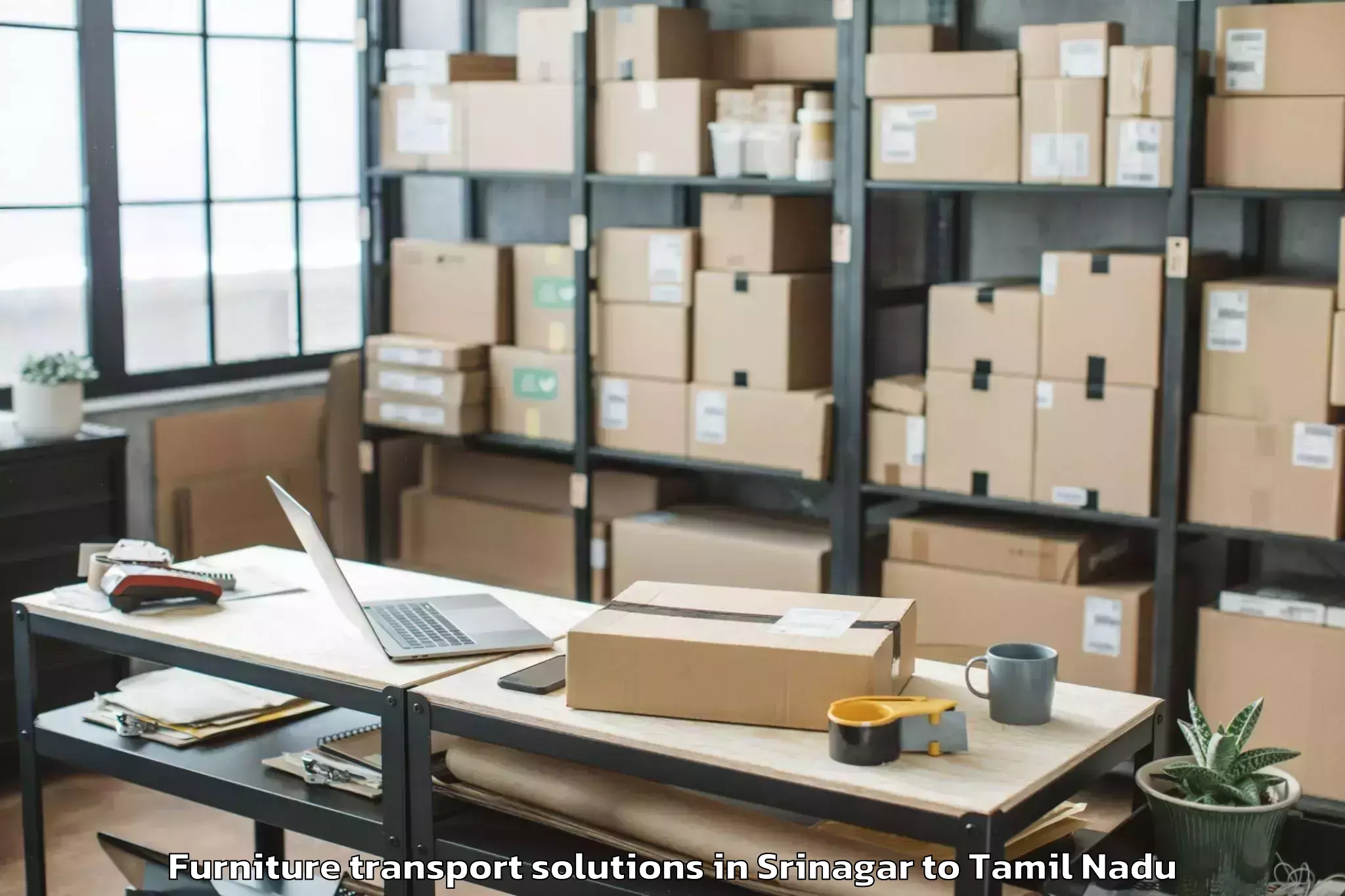 Quality Srinagar to Thondi Furniture Transport Solutions